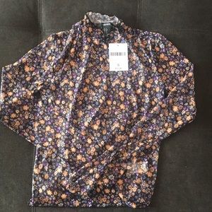 Forever 21 long sleeve see through flower shirt
